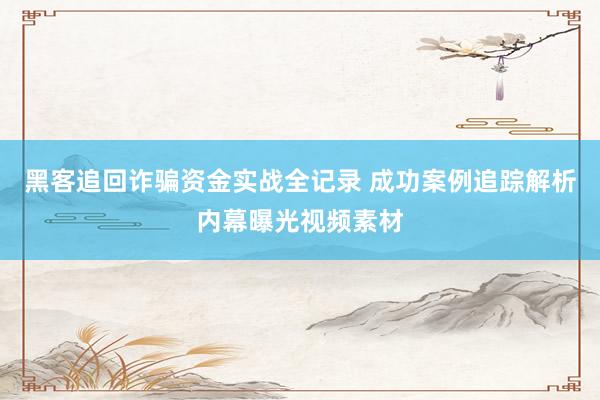黑客追回诈骗资金实战全记录 成功案例追踪解析内幕曝光视频素材