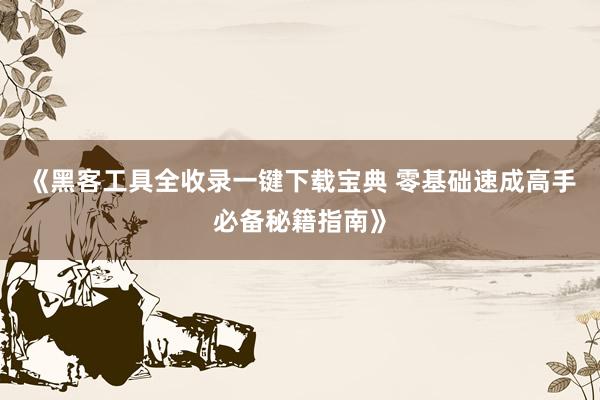 《黑客工具全收录一键下载宝典 零基础速成高手必备秘籍指南》